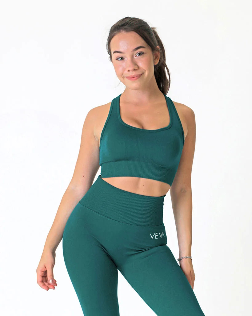VEVAwear Confident Sports Bra Natural Green – front view