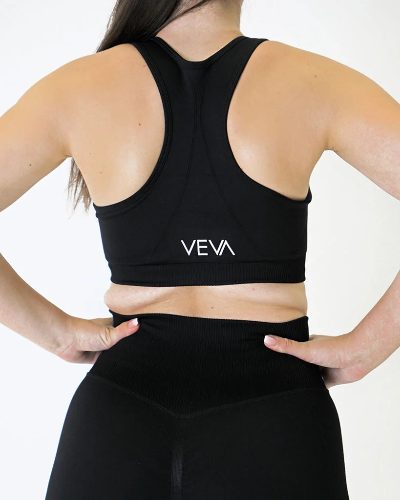 VEVAwear Confident Sports Bra Mighty Black – back view