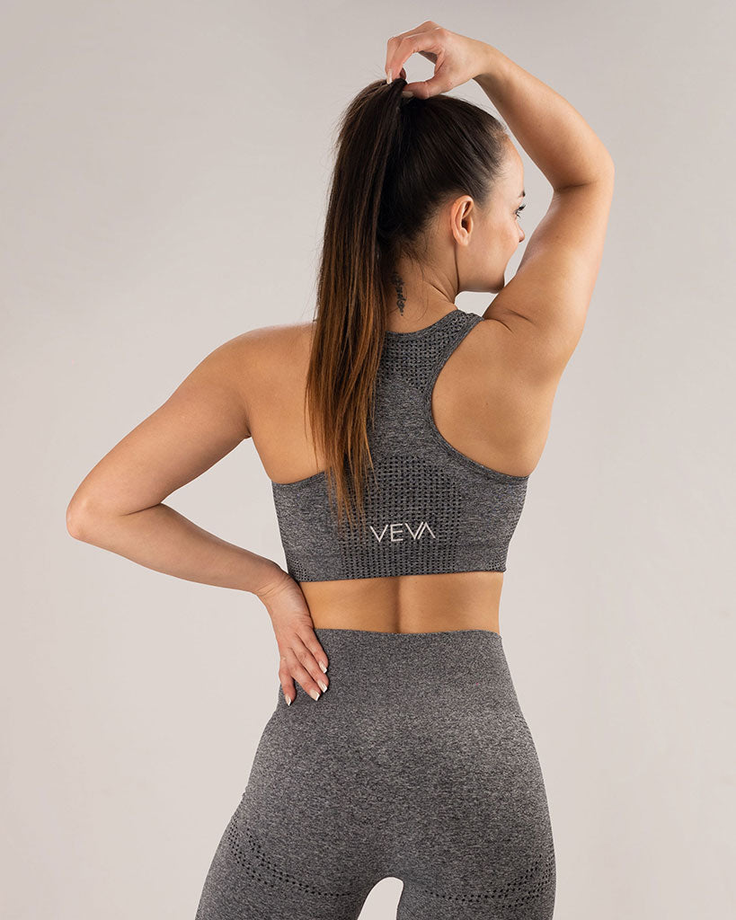 VEVAwear Active Sports Bra Gray – back view