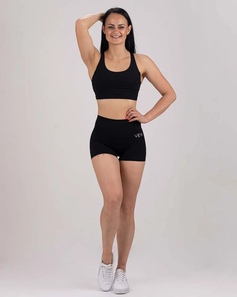 VEVAwear Feather Short Sports Bra Black – product detail