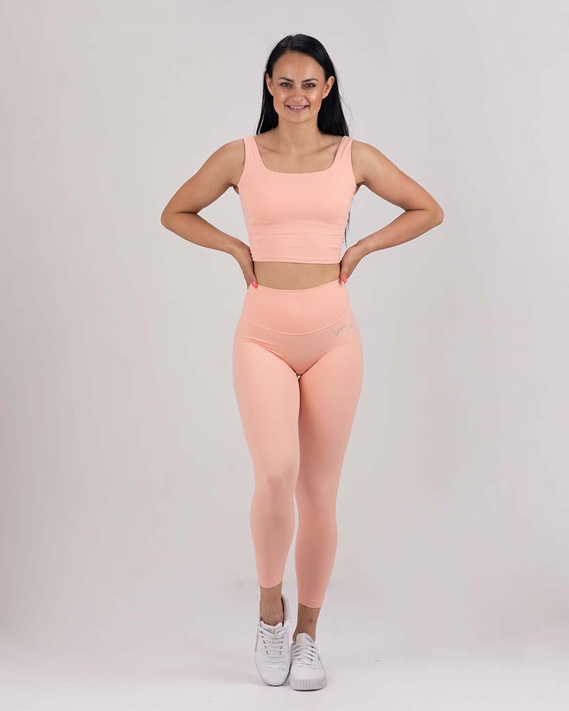 VEVAwear Feather Long Sports Bra Peach – back view