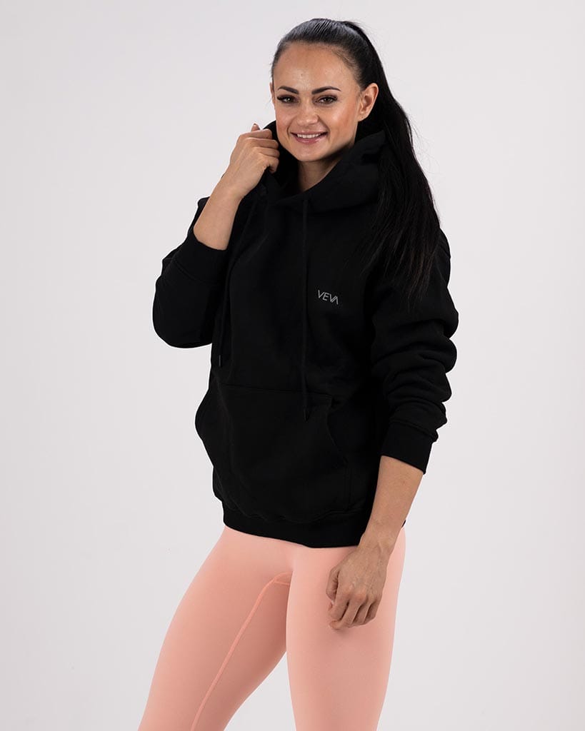 VEVAwear Soft Hoodie Mighty Black – front view