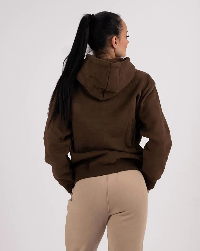 VEVAwear Soft Hoodie Earth Brown – close-up detail