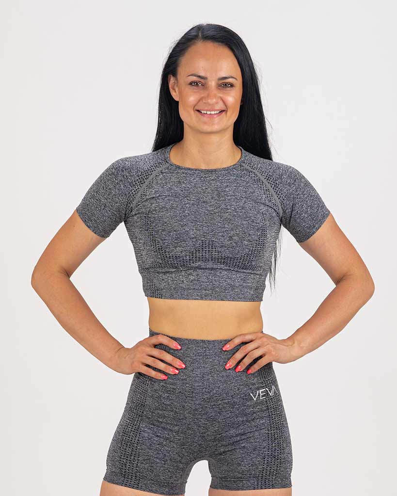 VEVAwear Active Short Sleeve T-shirt Ash Gray – back view