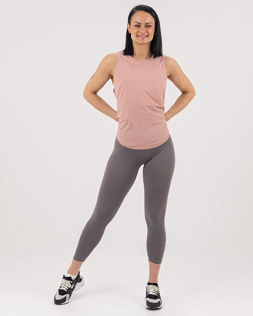 VEVAwear Casual Sleeveless Shirt Vintage Pink – back view