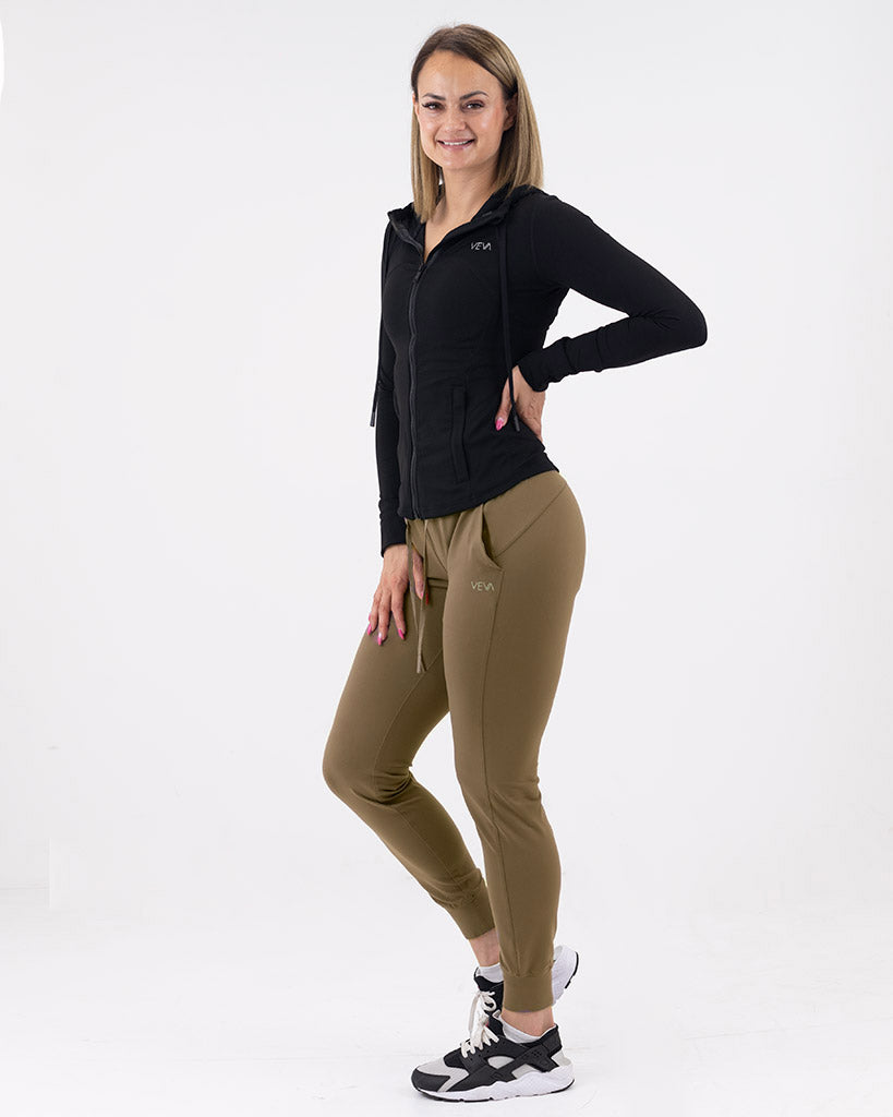 VEVAwear Feather Pants Sand Beige – side view