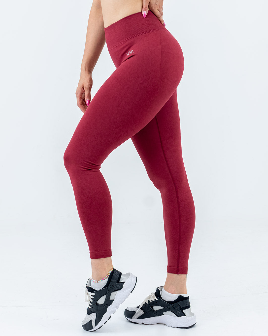 VEVAwear Shape Leggings Wine Red – close-up detail