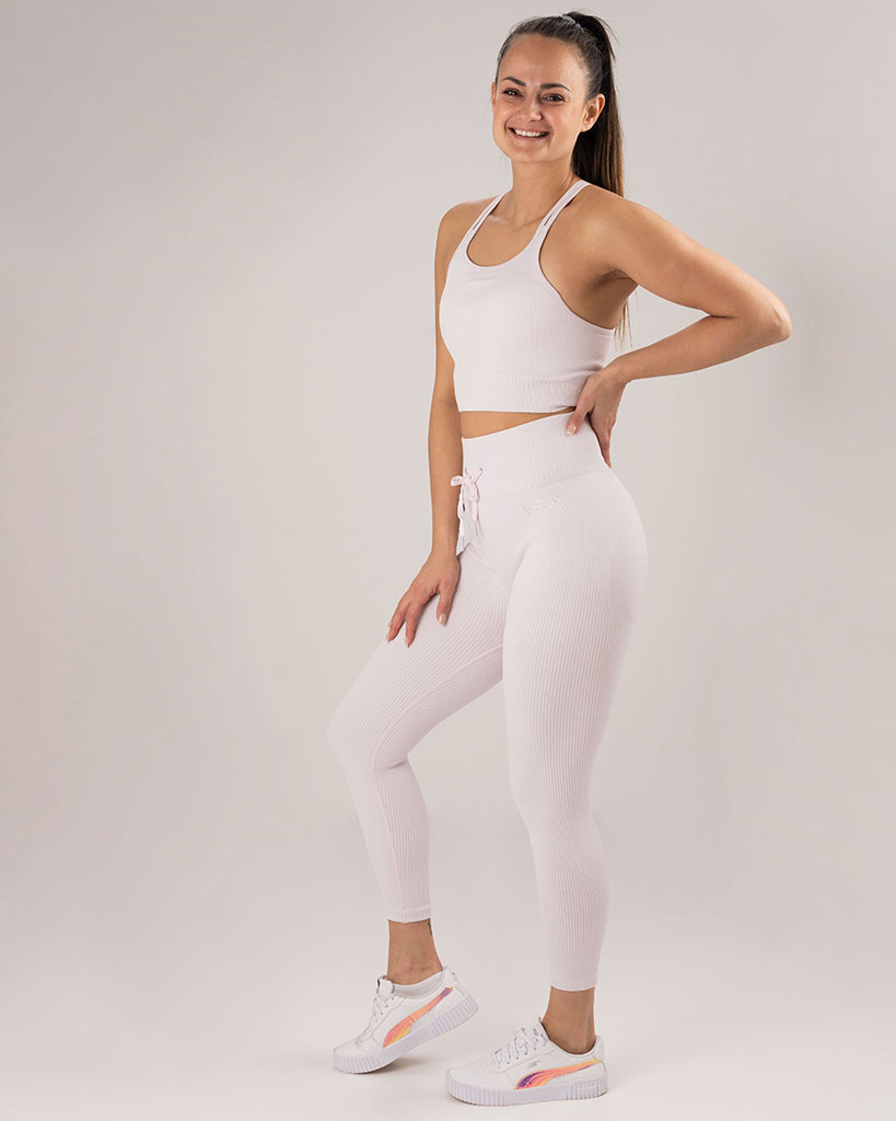 VEVAwear Luxe Ribbed Set Snow Purple – front view