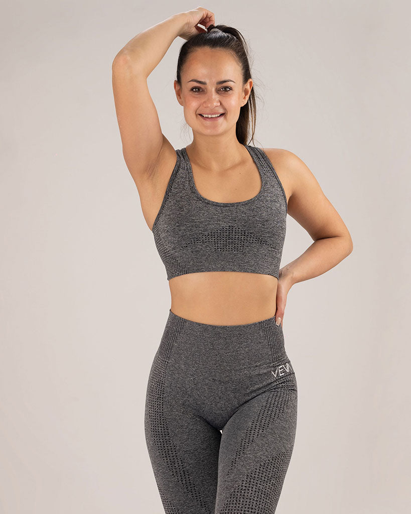 VEVAwear Active Sports Bra Gray – front view