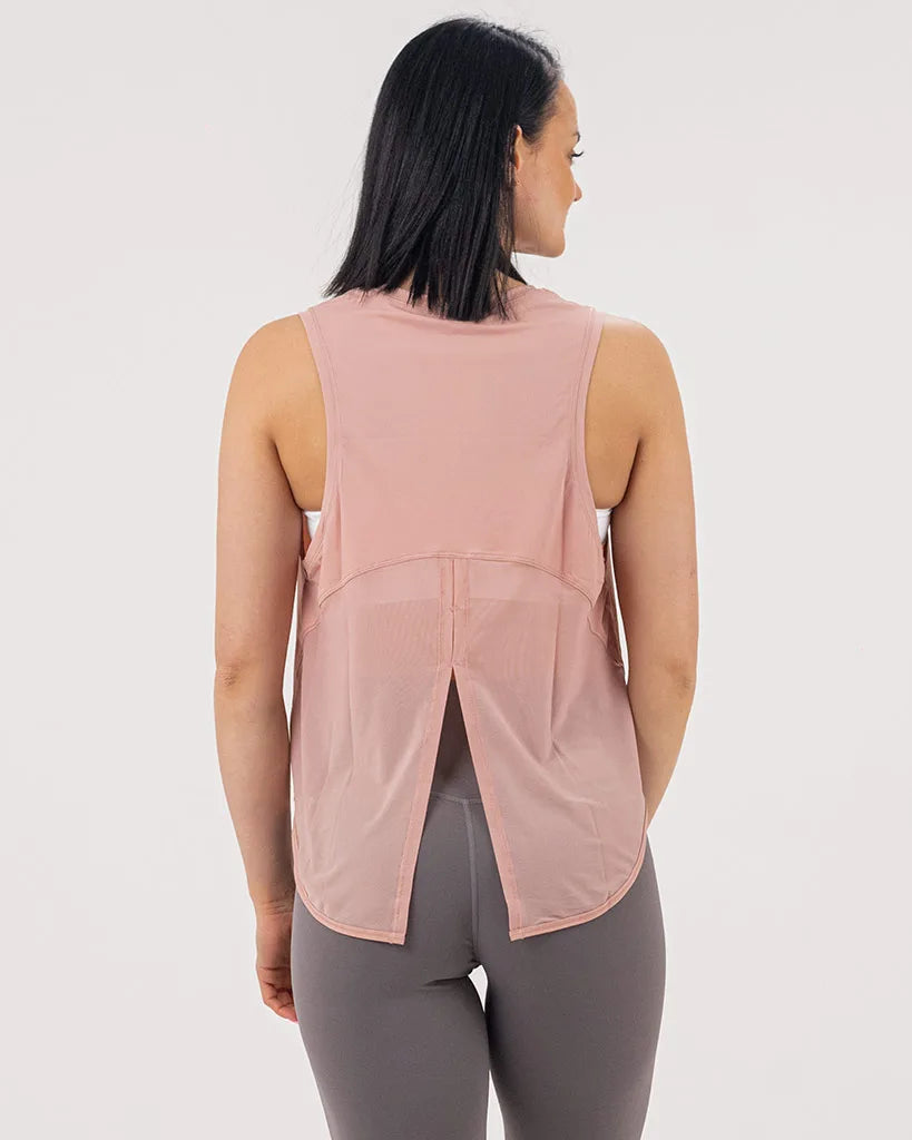VEVAwear Casual Sleeveless Shirt Vintage Pink – side view