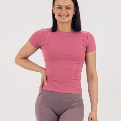 VEVAwear Feather Sports T-shirt Floral Pink – front view