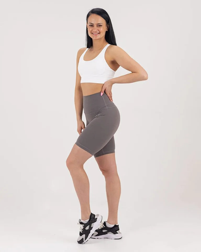 VEVAwear Feather Shorts Stone Grey – close-up detail