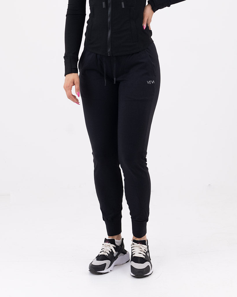 VEVAwear Feather Pants Mighty Black – close-up detail