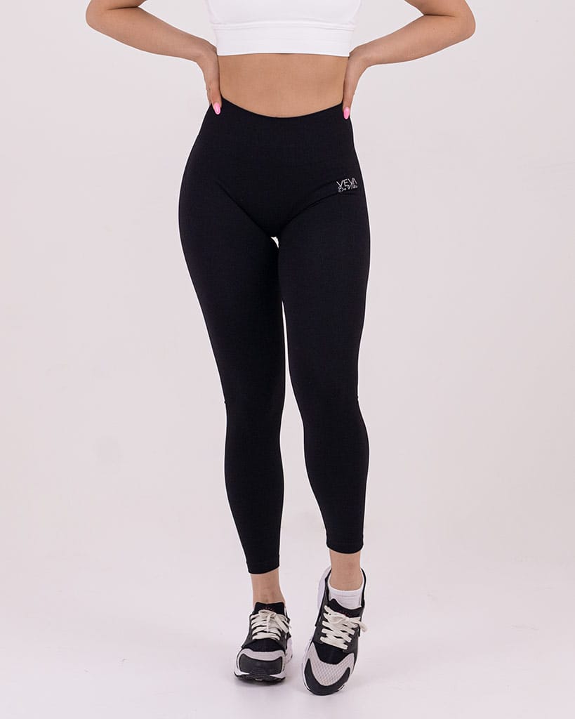 VEVAwear Niki Fit Seamless Leggings Mighty Black – side view