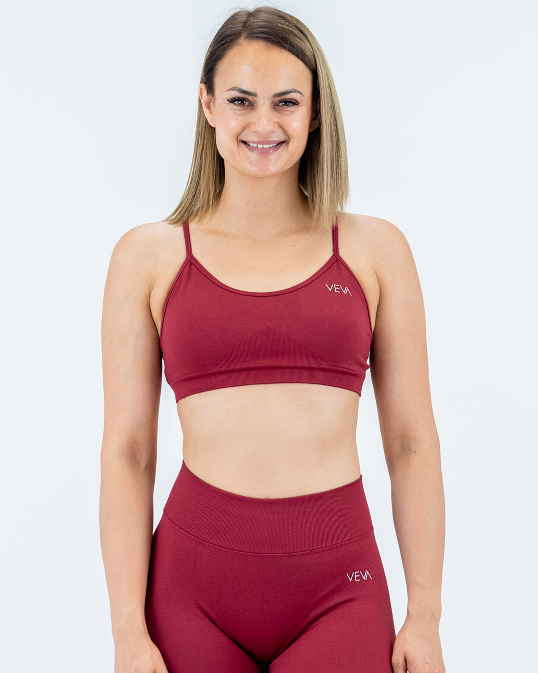 VEVAwear Shape Sports Bra Wine Red – front view