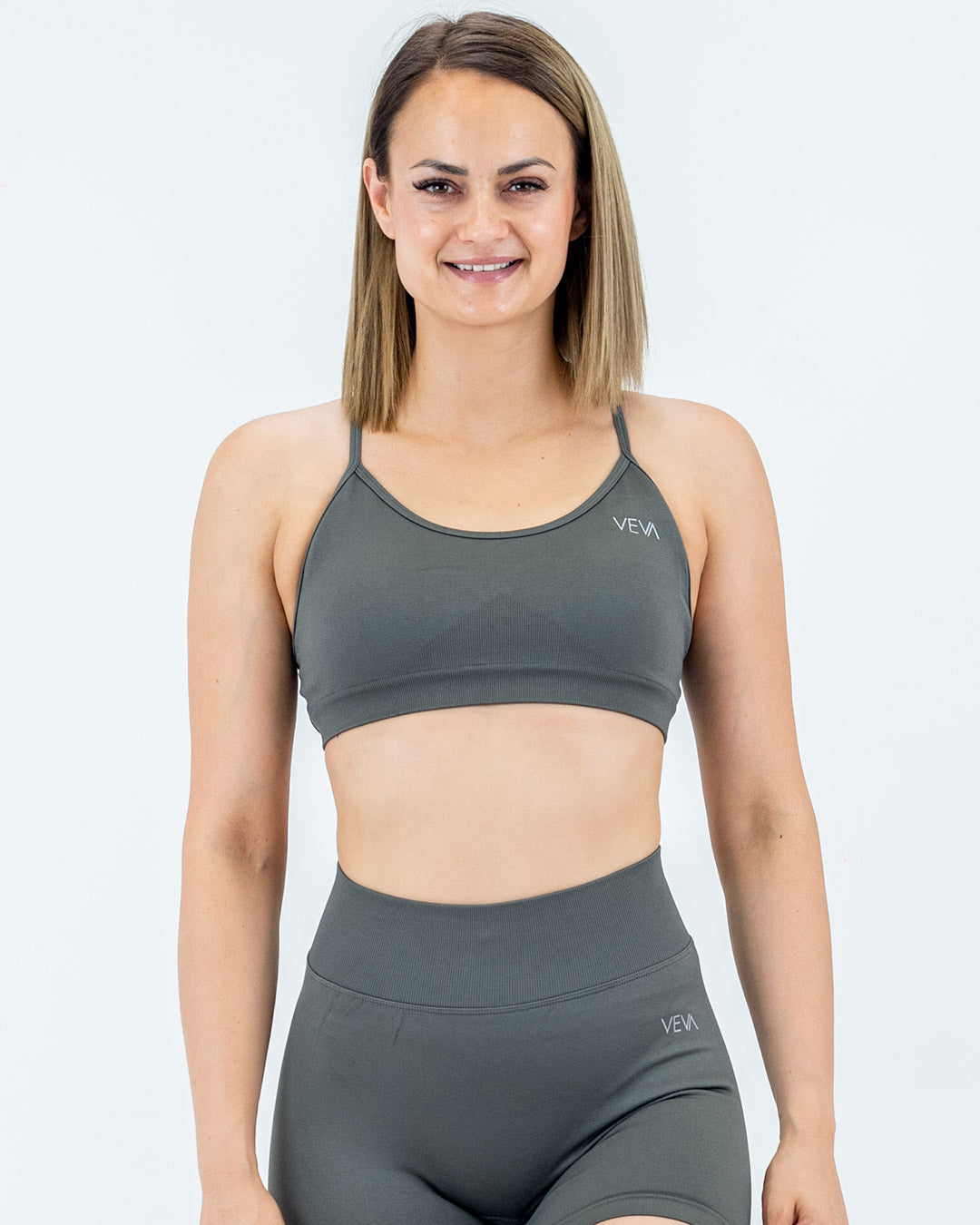 VEVAwear Shape Sports Bra Mountain Grey – front view