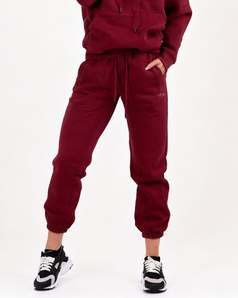 VEVAwear Soft Long Pants Wine Red – front view