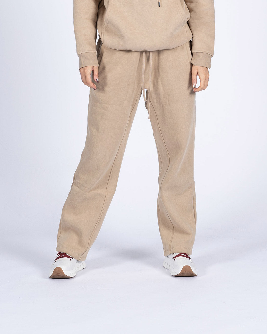 VEVAwear Soft Wide Pants Sand Beige – front view