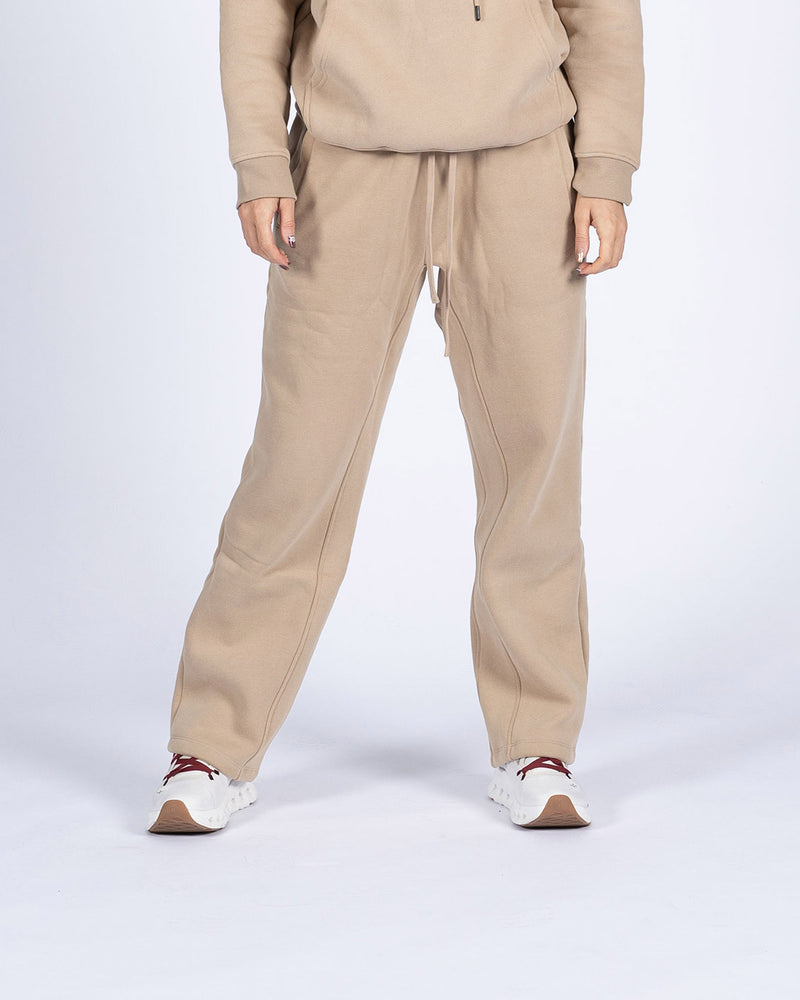 VEVAwear Soft Wide Pants Sand Beige – front view