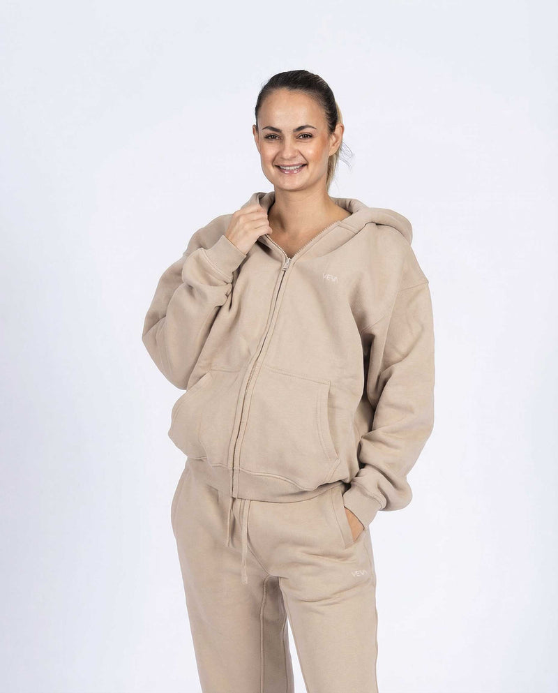 VEVAwear Soft Jacket Sand Beige – front view