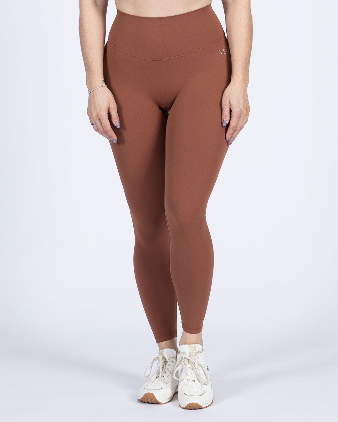 VEVAwear Feather Leggings Copper Brown – front view