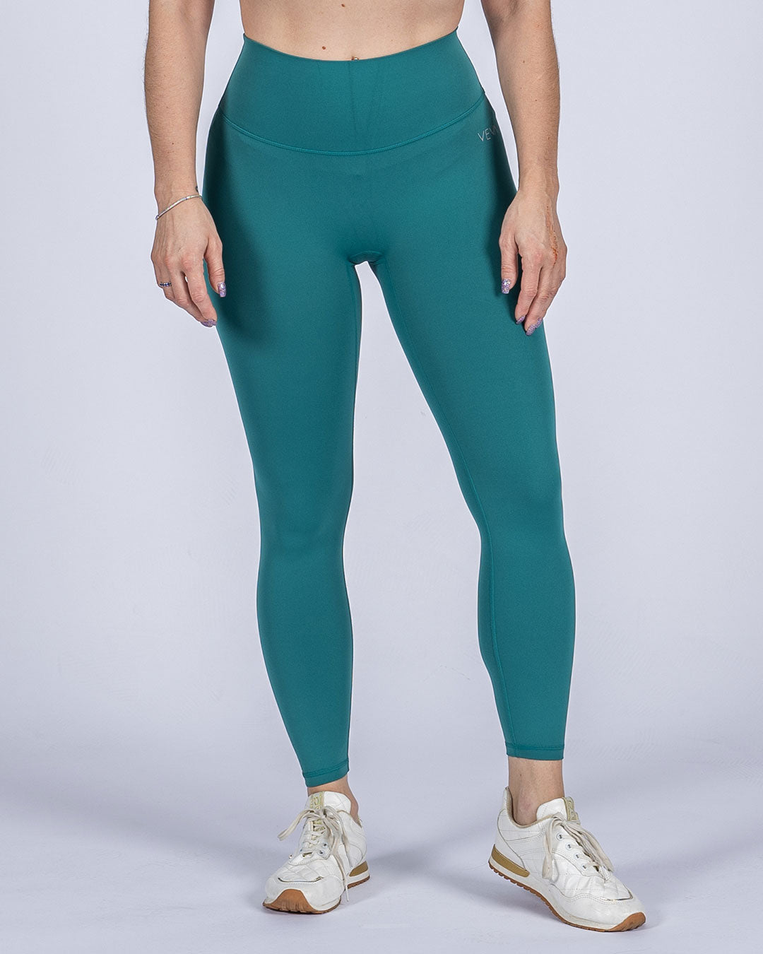 VEVAwear Feather Leggings Forest Green – front view